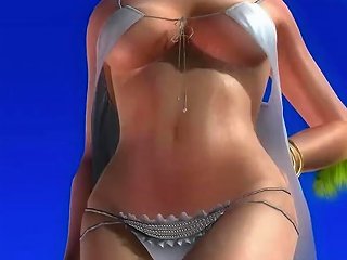Tina, A Sexy Blonde In A See-through Dress, Exposes Her Buttocks In Dead Or Alive 5
